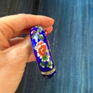 Vintage Cobalt enamel Blue Flower bracelet